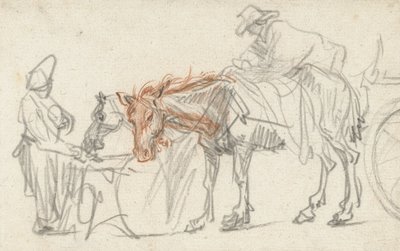 Due cavalli a una sosta, c.1637 da Rembrandt van Rijn